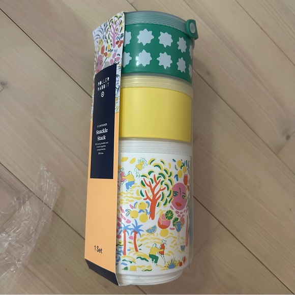 Roller Rabbit x Target 3-Container Stackable Snacklebox yellow/green - Picture 2 of 3